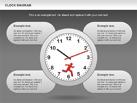 Diagrama de face de relógio, Deslizar 14, 00873, Timelines & Calendars — PoweredTemplate.com