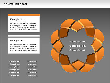 Diagram Venn 3d, Slide 11, 00874, Model Bisnis — PoweredTemplate.com
