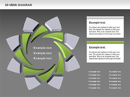 Diagramme venn 3d, Diapositive 12, 00874, Modèles commerciaux — PoweredTemplate.com