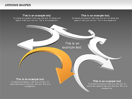 Colección de formas de flechas, Diapositiva 12, 00876, Formas — PoweredTemplate.com