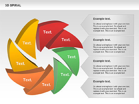 Bentuk Spiral 3d, Templat PowerPoint, 00878, Bentuk — PoweredTemplate.com