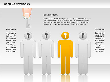 Opening New Ideas Shapes, Slide 11, 00886, Business Models — PoweredTemplate.com