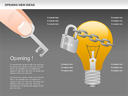 Opening New Ideas Shapes, Slide 12, 00886, Business Models — PoweredTemplate.com