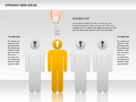 Opening New Ideas Shapes, Slide 8, 00886, Business Models — PoweredTemplate.com