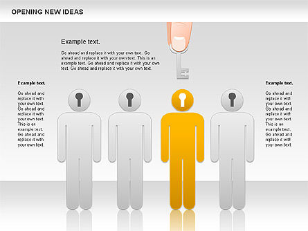 Opening New Ideas Shapes, Slide 9, 00886, Business Models — PoweredTemplate.com