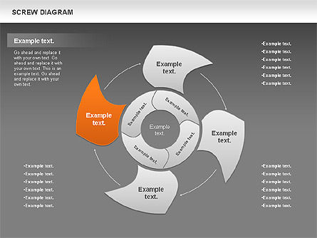 Diagram Sekrup, Slide 13, 00889, Model Bisnis — PoweredTemplate.com