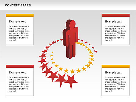 Diagrama de estrellas de concepto, Diapositiva 14, 00890, Modelos de negocios — PoweredTemplate.com