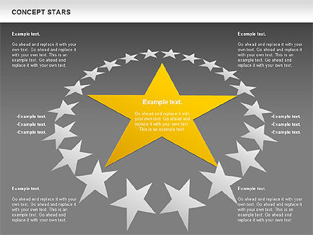 Diagramme d'étoiles de concept, Diapositive 19, 00890, Modèles commerciaux — PoweredTemplate.com