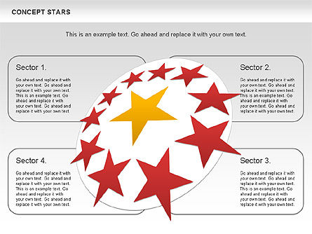 Diagramme d'étoiles de concept, Diapositive 3, 00890, Modèles commerciaux — PoweredTemplate.com