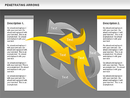 Penetrating Arrows, Slide 12, 00892, Business Models — PoweredTemplate.com
