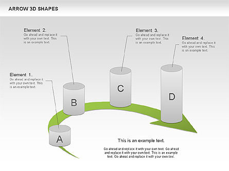 Flèches et formes 3d, Modele PowerPoint, 00894, Formes — PoweredTemplate.com