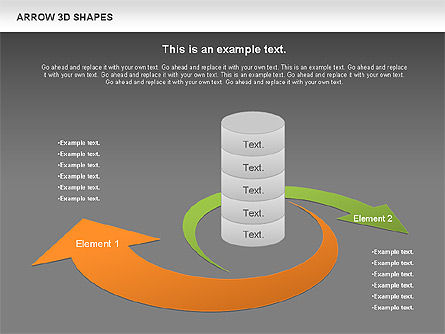 Flèches et formes 3d, Diapositive 16, 00894, Formes — PoweredTemplate.com