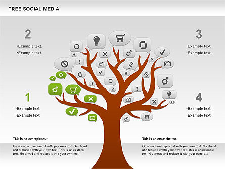 Social Media Tree Diagram, PowerPoint Template, 00896, Business Models — PoweredTemplate.com