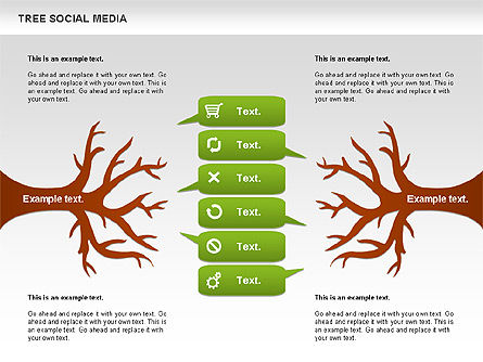 Diagramme d'arbre des médias sociaux, Diapositive 11, 00896, Modèles commerciaux — PoweredTemplate.com