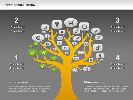 Boomdiagram Social media, Dia 12, 00896, Businessmodellen — PoweredTemplate.com