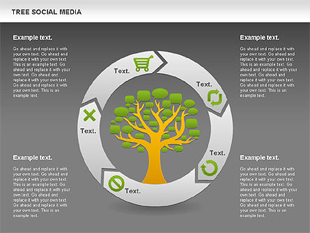 Social Media Tree Diagram, Slide 13, 00896, Business Models — PoweredTemplate.com