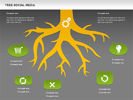Social Media Baum Diagramm, Folie 14, 00896, Business Modelle — PoweredTemplate.com