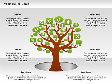Diagrama de árbol de medios sociales, Diapositiva 6, 00896, Modelos de negocios — PoweredTemplate.com
