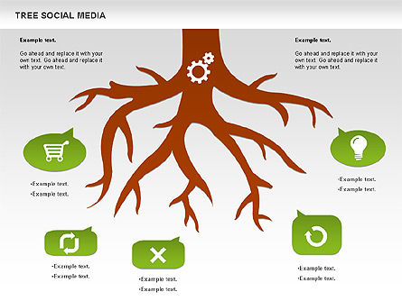 Diagramme d'arbre des médias sociaux, Diapositive 7, 00896, Modèles commerciaux — PoweredTemplate.com