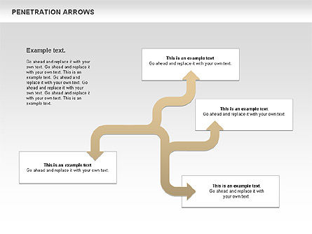 Penetration Arrows Shapes, Slide 10, 00900, Shapes — PoweredTemplate.com