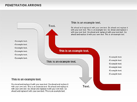 Penetration Arrows Shapes, Slide 12, 00900, Shapes — PoweredTemplate.com