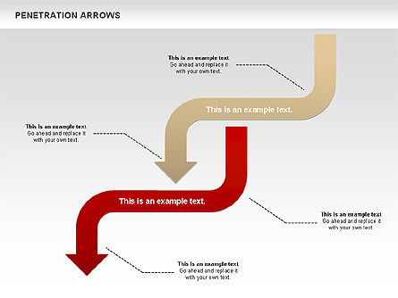 Penetration Arrows Shapes, Slide 13, 00900, Shapes — PoweredTemplate.com
