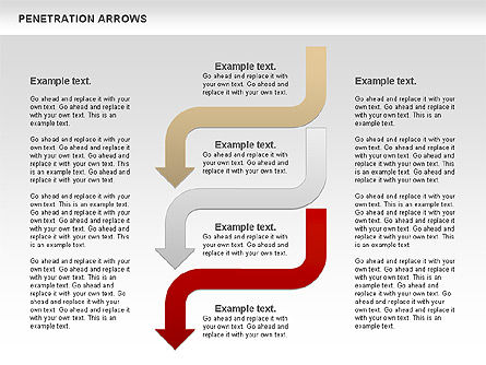 Penetration Arrows Shapes, Slide 14, 00900, Shapes — PoweredTemplate.com