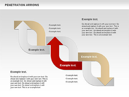 Penetration Arrows Shapes, Slide 15, 00900, Shapes — PoweredTemplate.com