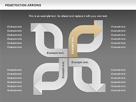 Penetration Arrows Shapes, Slide 16, 00900, Shapes — PoweredTemplate.com