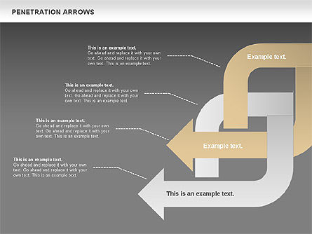 Penetration Arrows Shapes, Slide 17, 00900, Shapes — PoweredTemplate.com