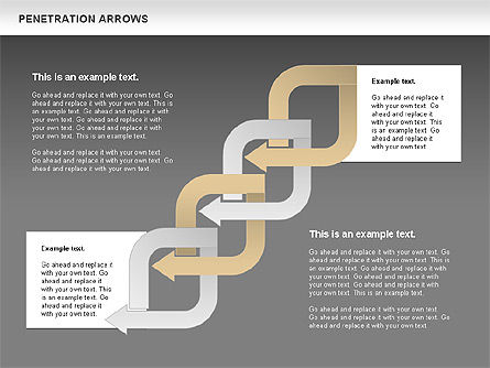 Flechas de penetración, Diapositiva 18, 00900, Formas — PoweredTemplate.com