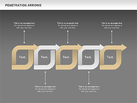 Penetration Arrows Shapes, Slide 20, 00900, Shapes — PoweredTemplate.com
