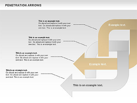 Flechas de penetración, Diapositiva 5, 00900, Formas — PoweredTemplate.com
