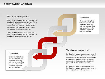 Penetration Arrows Shapes, Slide 6, 00900, Shapes — PoweredTemplate.com