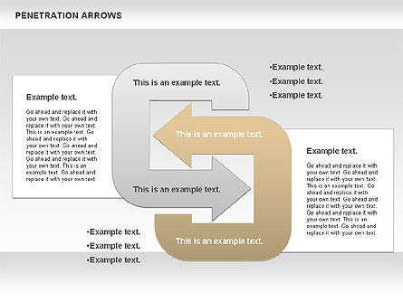 Penetration Arrows Shapes, Slide 7, 00900, Shapes — PoweredTemplate.com
