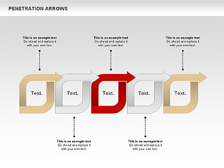 Penetration Arrows Shapes, Slide 8, 00900, Shapes — PoweredTemplate.com