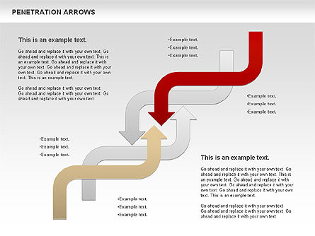 Penetration Arrows Shapes, Slide 9, 00900, Shapes — PoweredTemplate.com