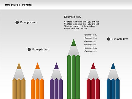 Kleurrijke potlood grafiek, Dia 10, 00901, Businessmodellen — PoweredTemplate.com