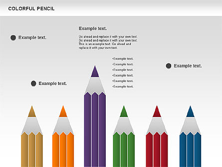 五颜六色的铅笔图, 幻灯片 9, 00901, 商业模式 — PoweredTemplate.com