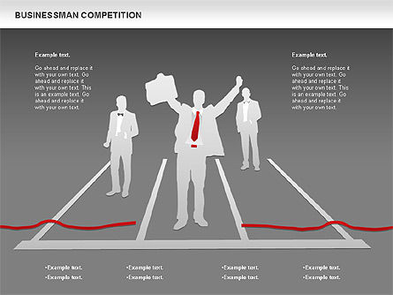 Geschäftsmannwettbewerb, Folie 14, 00902, Business Modelle — PoweredTemplate.com