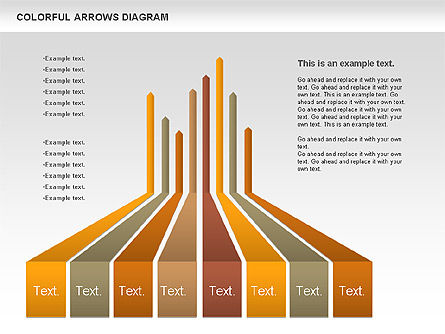 Diagrama de flechas de color, Diapositiva 5, 00915, Formas — PoweredTemplate.com