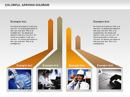 Diagramme des flèches de couleur, Diapositive 6, 00915, Formes — PoweredTemplate.com