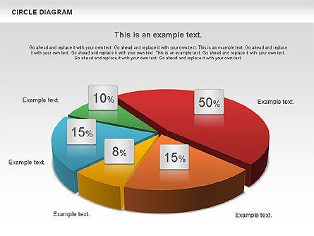3d gráfico de pizza (dados driven), Modelo do PowerPoint, 00922, Gráficos circulares — PoweredTemplate.com