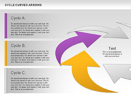 Flèches courbes en cercle, Diapositive 11, 00925, Formes — PoweredTemplate.com