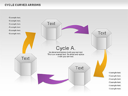 Circle Curved Arrows, Slide 12, 00925, Shapes — PoweredTemplate.com