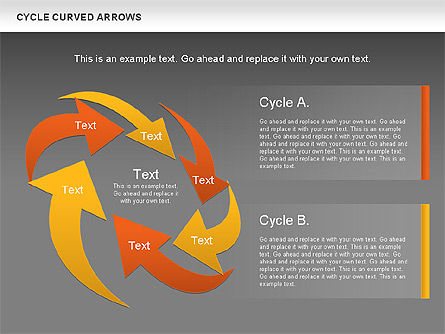 Circle Curved Arrows, Slide 13, 00925, Shapes — PoweredTemplate.com