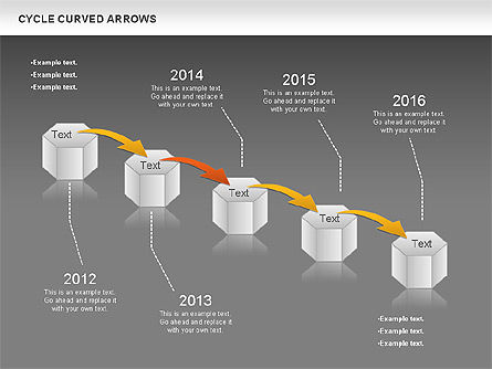 Circle Curved Arrows, Slide 14, 00925, Shapes — PoweredTemplate.com