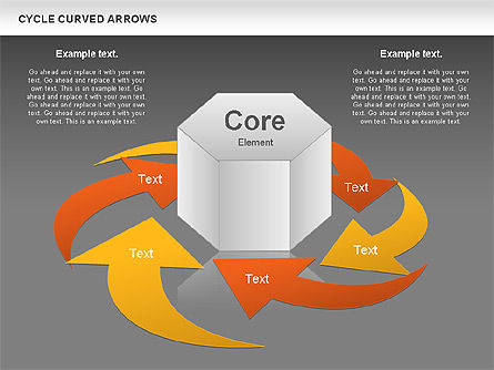 Circle Curved Arrows, Slide 15, 00925, Shapes — PoweredTemplate.com