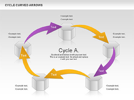 Circle Curved Arrows, Slide 8, 00925, Shapes — PoweredTemplate.com