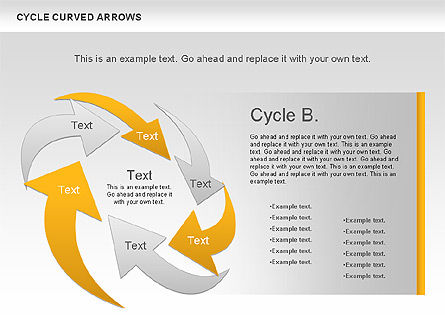 Flèches courbes en cercle, Diapositive 9, 00925, Formes — PoweredTemplate.com